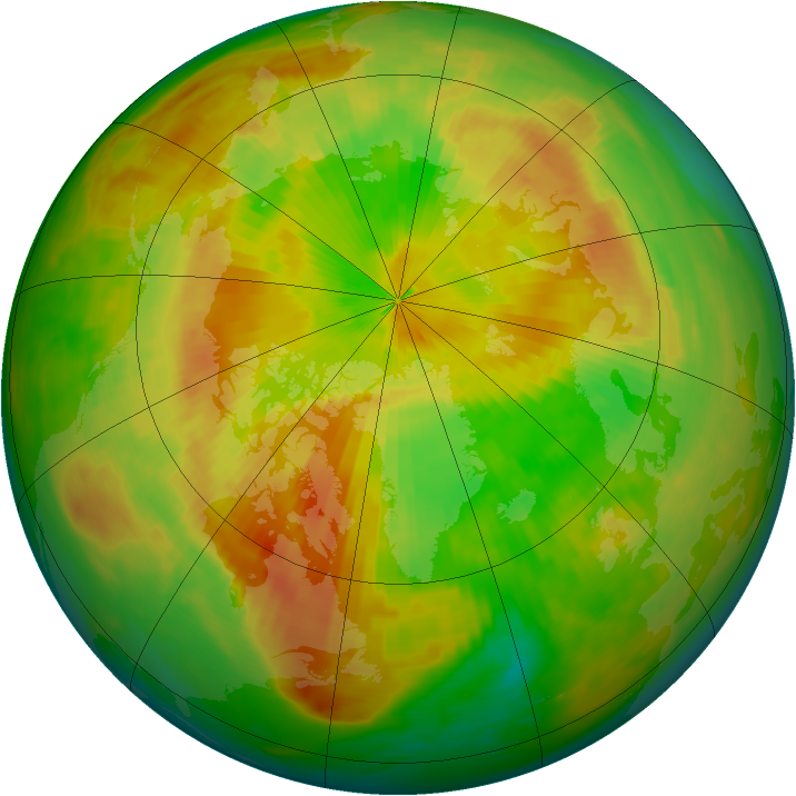Arctic ozone map for 08 May 1990